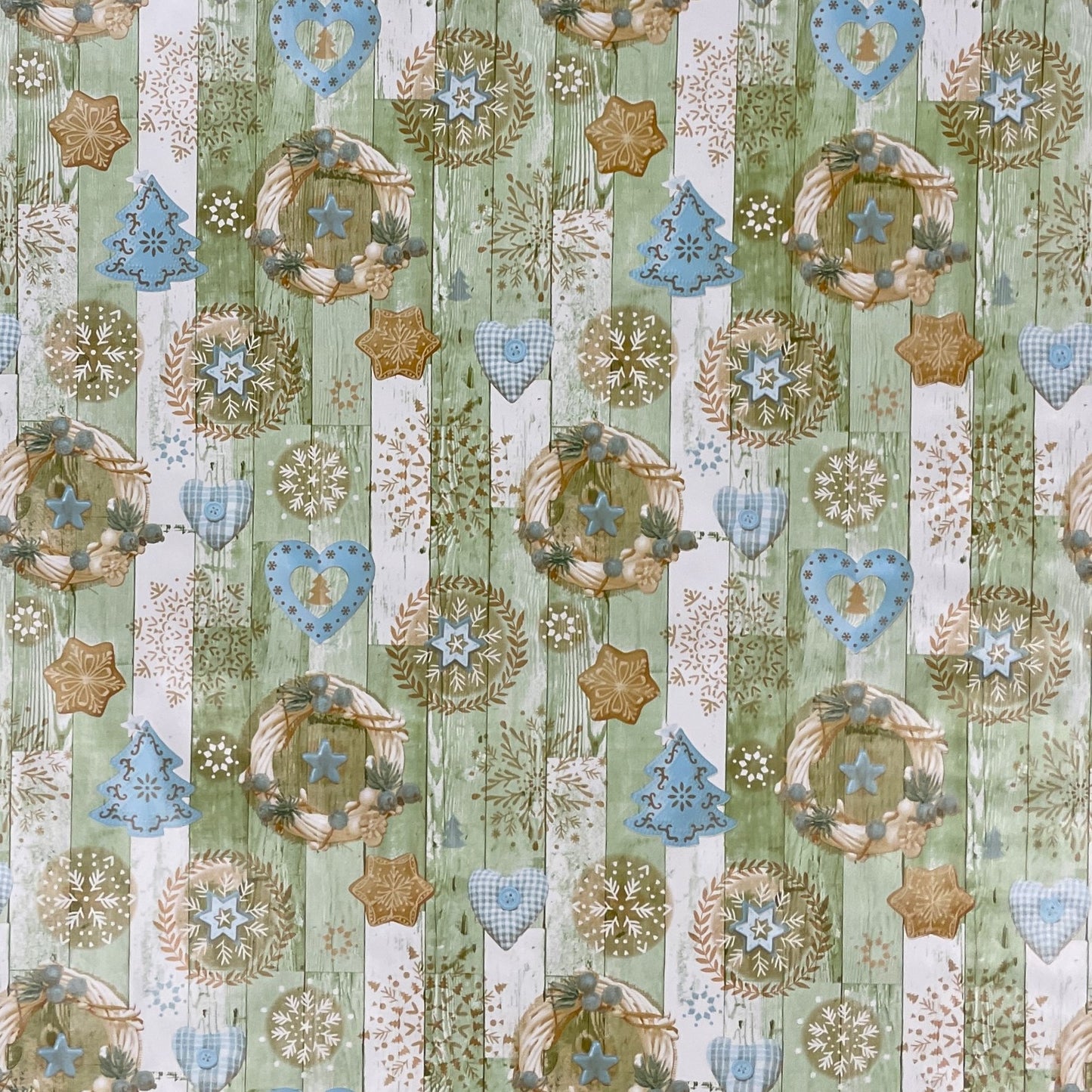 KEVKUS oilcloth tablecloth Christmas KE37820 wood green snowflake square round oval