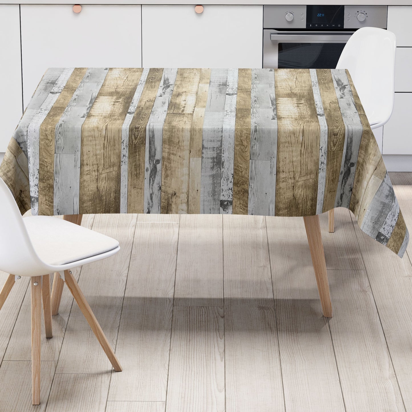 Nappe en toile cirée KE42230 bois Skihütte Alm carré rond ovale