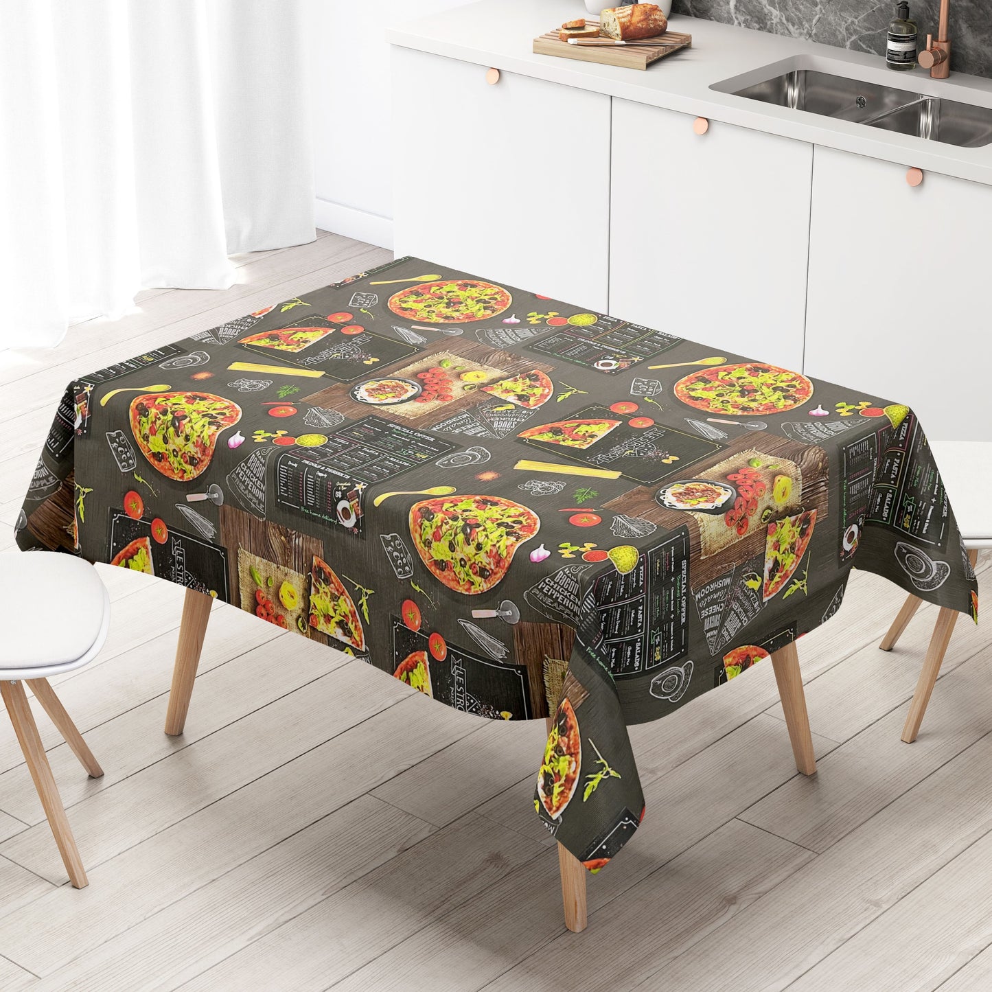 abwaschbare Wachstucht Tischdecke geprägt Pizza eckig rund oval kaufen