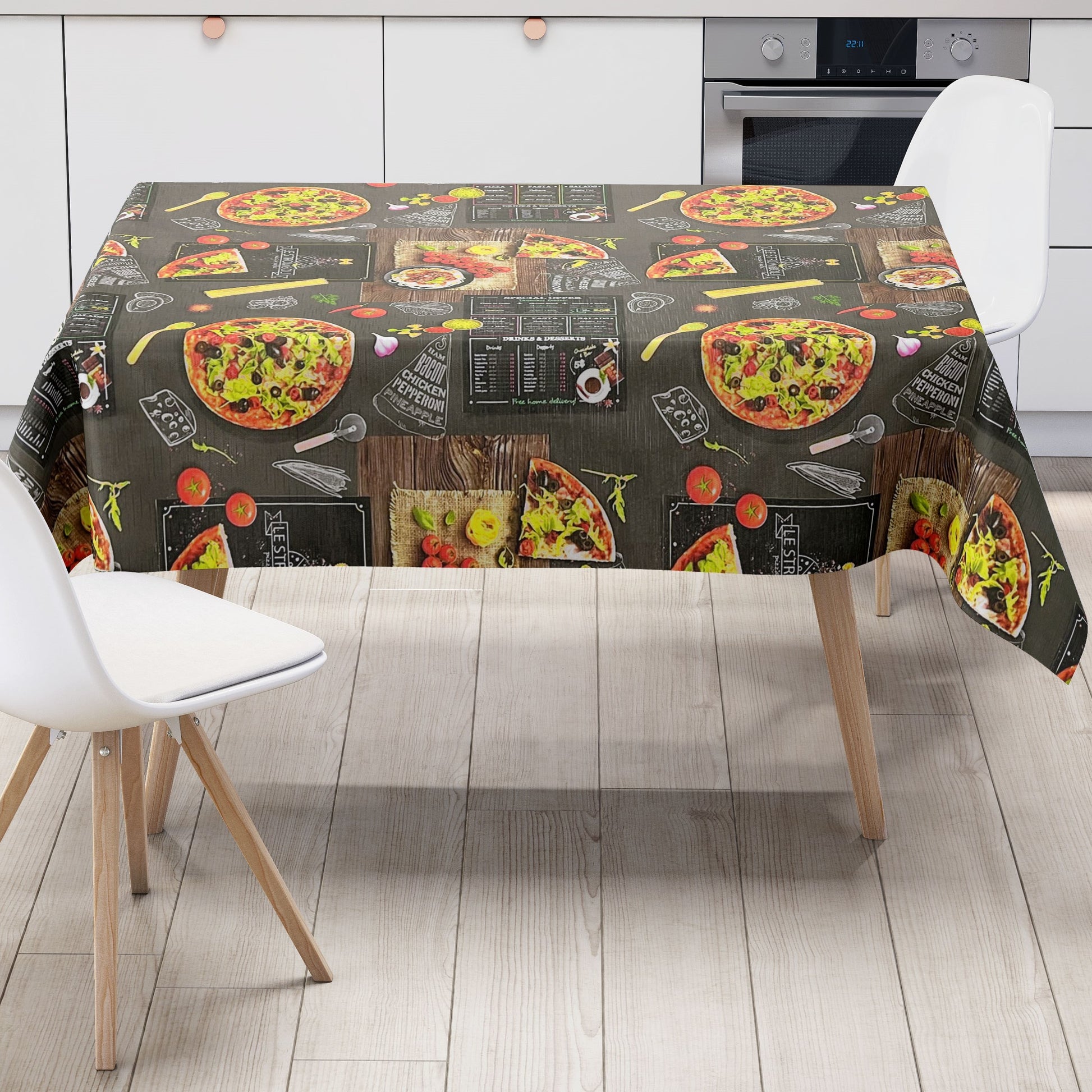 abwaschbare Wachstucht Tischdecke geprägt Pizza eckig rund oval kaufen