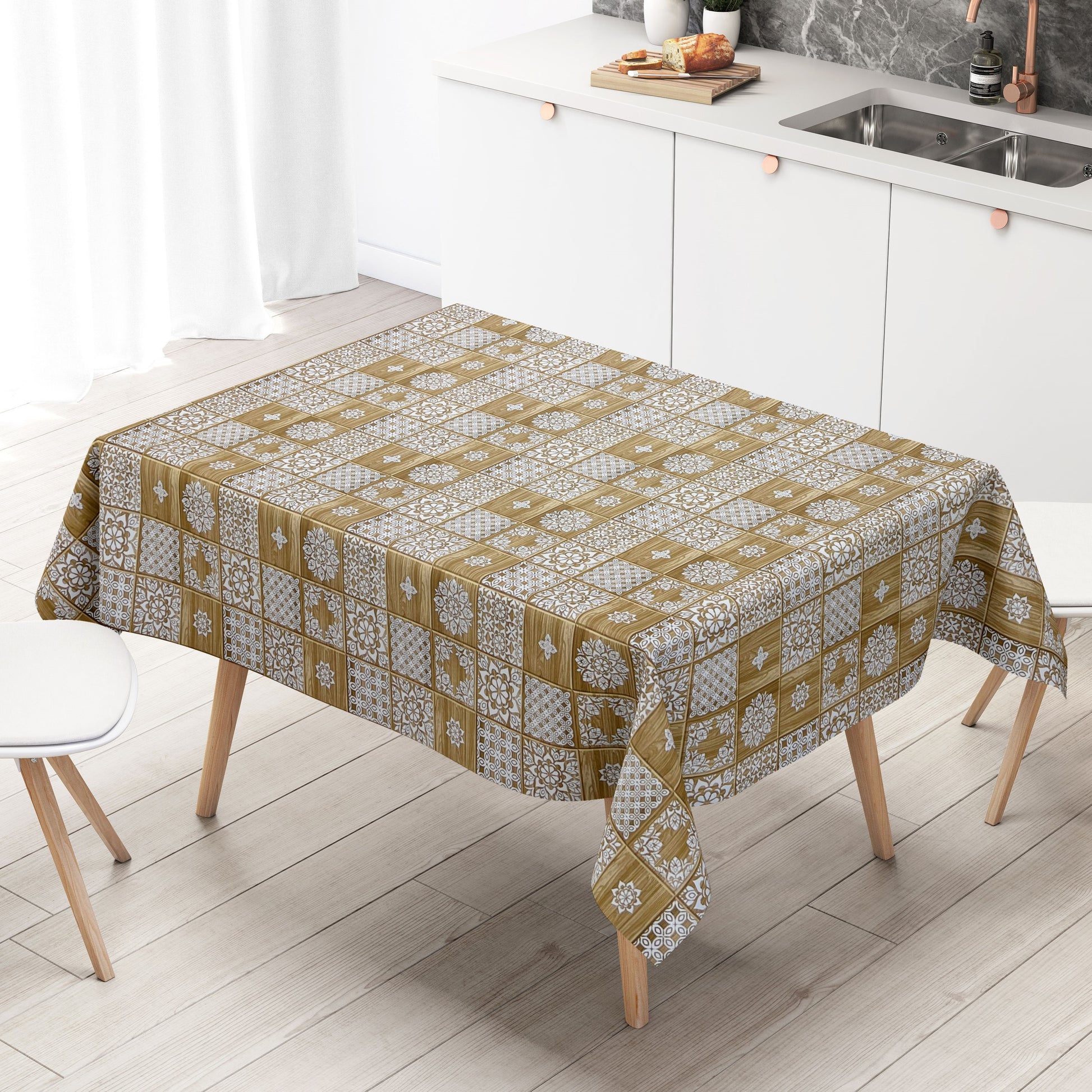 Abwaschbare Tischdecke Ski Holz Alm kevkus eckig rund oval kaufen