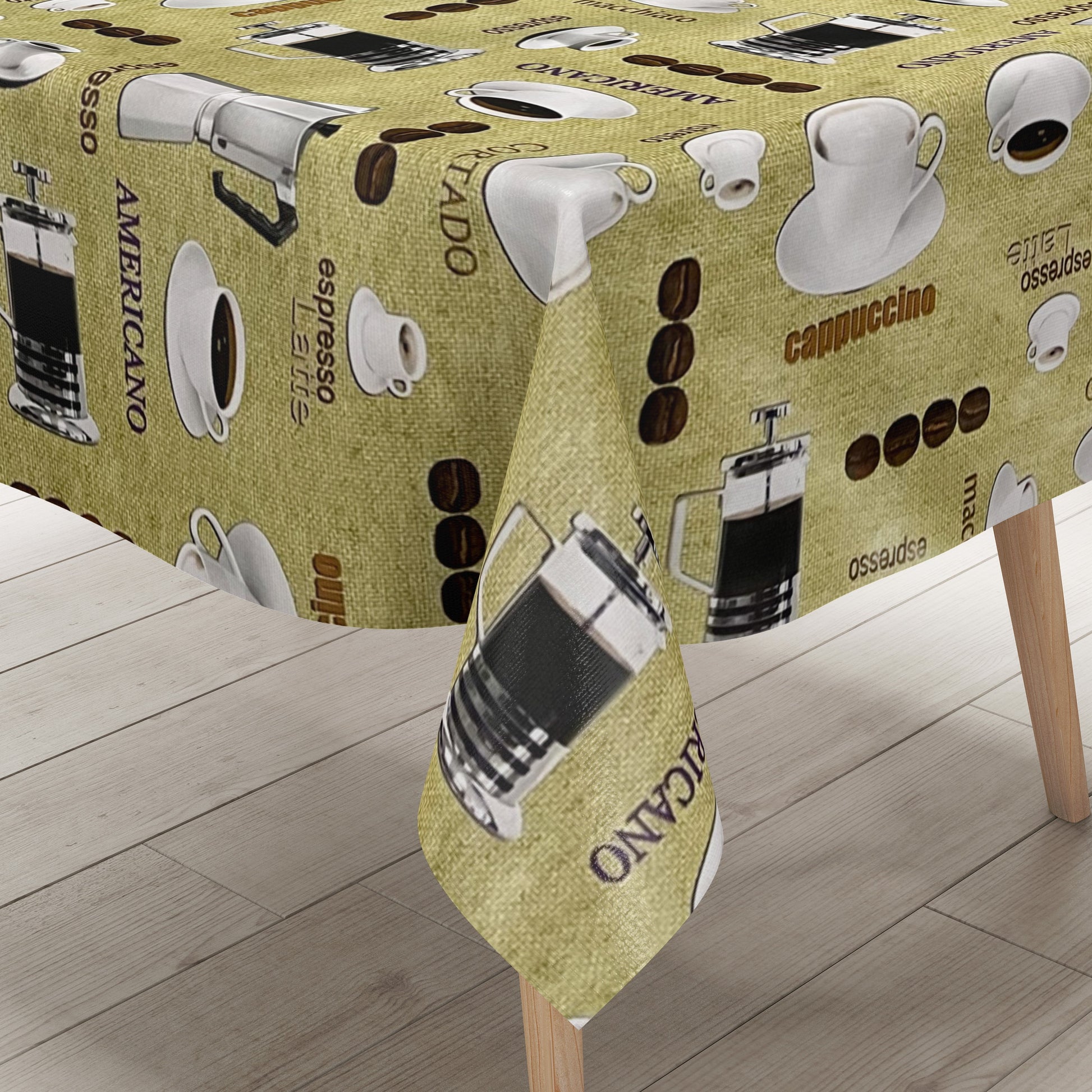 abwaschbare Wachstuch Tischdecke Kaffee Küche grün 