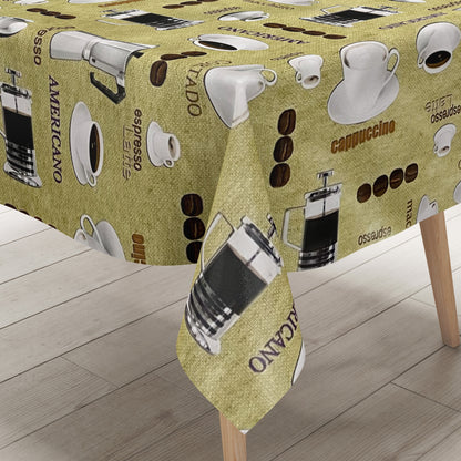 abwaschbare Wachstuch Tischdecke Kaffee Küche grün 