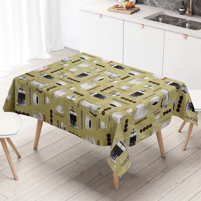 abwaschbare Wachstuch Tischdecke Kaffee Küche grün 