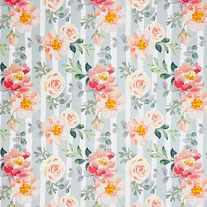 abwaschbare PVC Tischdecke Wachstuch Rosen gestreift Blüten