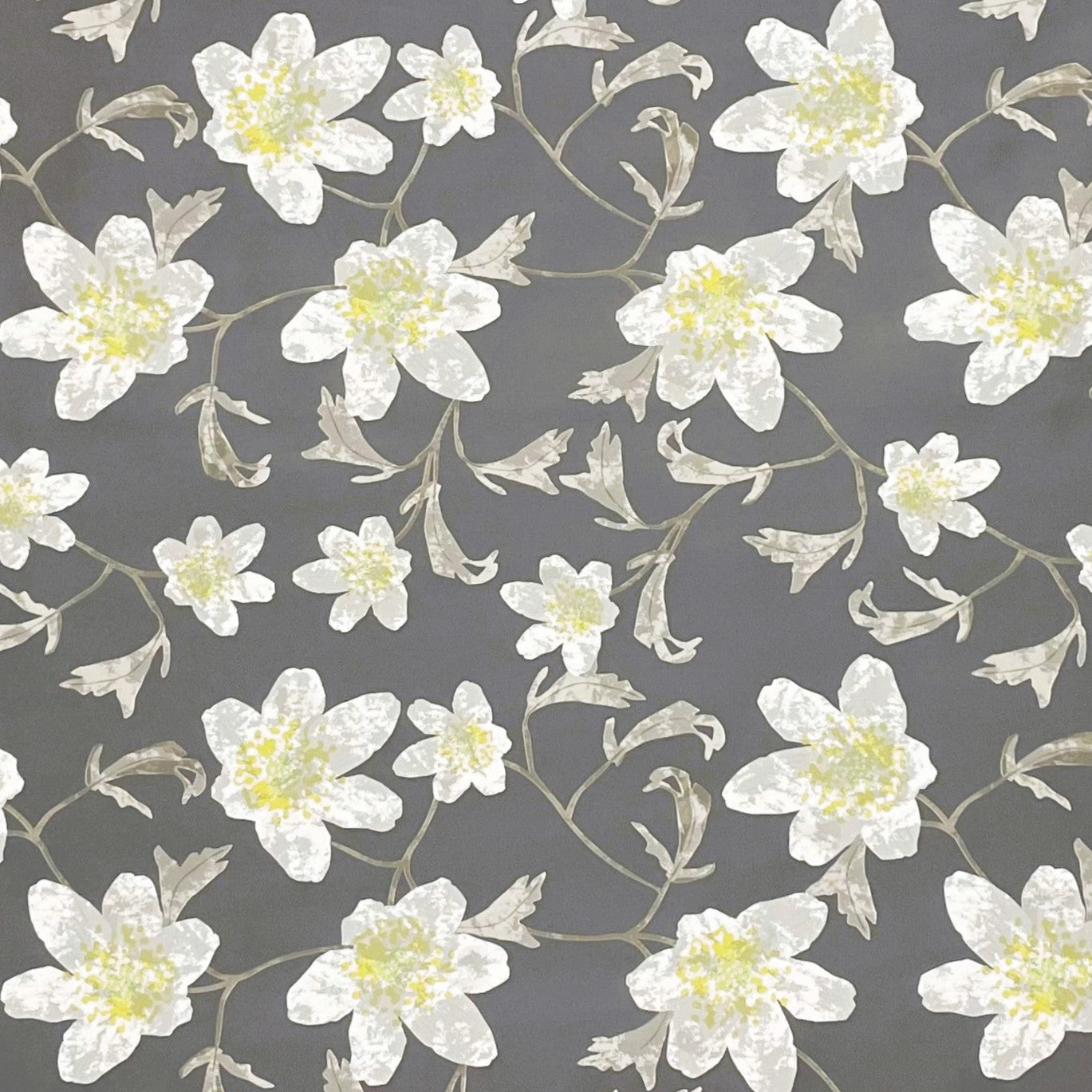 wachstuchshop24pro.com Wachtuchtischdecke Blumen Blüten Sommer grau
