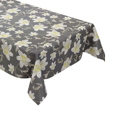 wachstuchshop24pro.com Wachtuchtischdecke Blumen Blüten Sommer grau