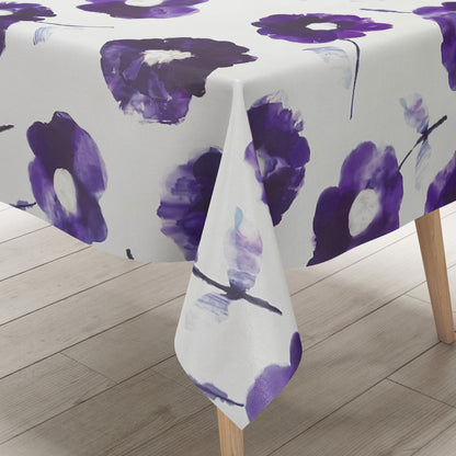 Wachstuchtischdecke geprägt Anemone lila Blumen Blüten kevkus