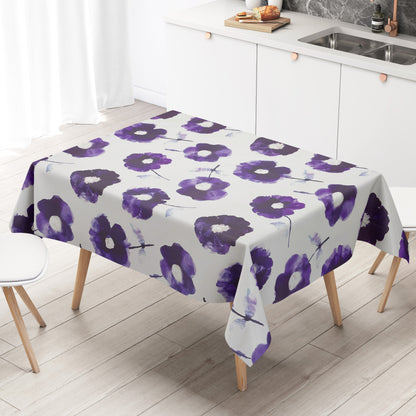 Wachstuchtischdecke geprägt Anemone lila Blumen Blüten kevkus