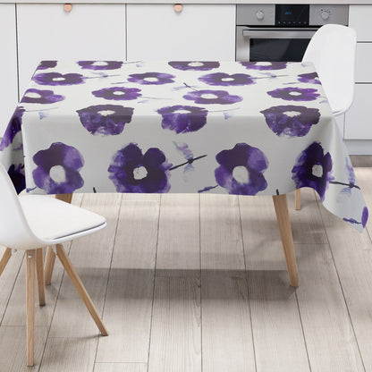 Wachstuchtischdecke geprägt Anemone lila Blumen Blüten kevkus