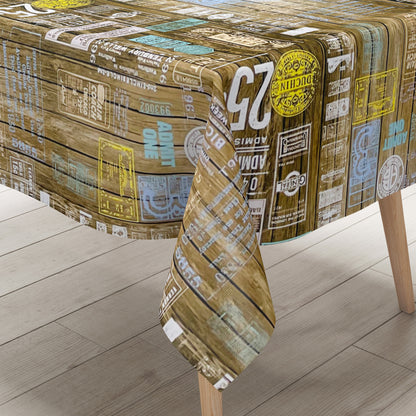 Wachstuch Tischdecke Holz Loft Industrial Style