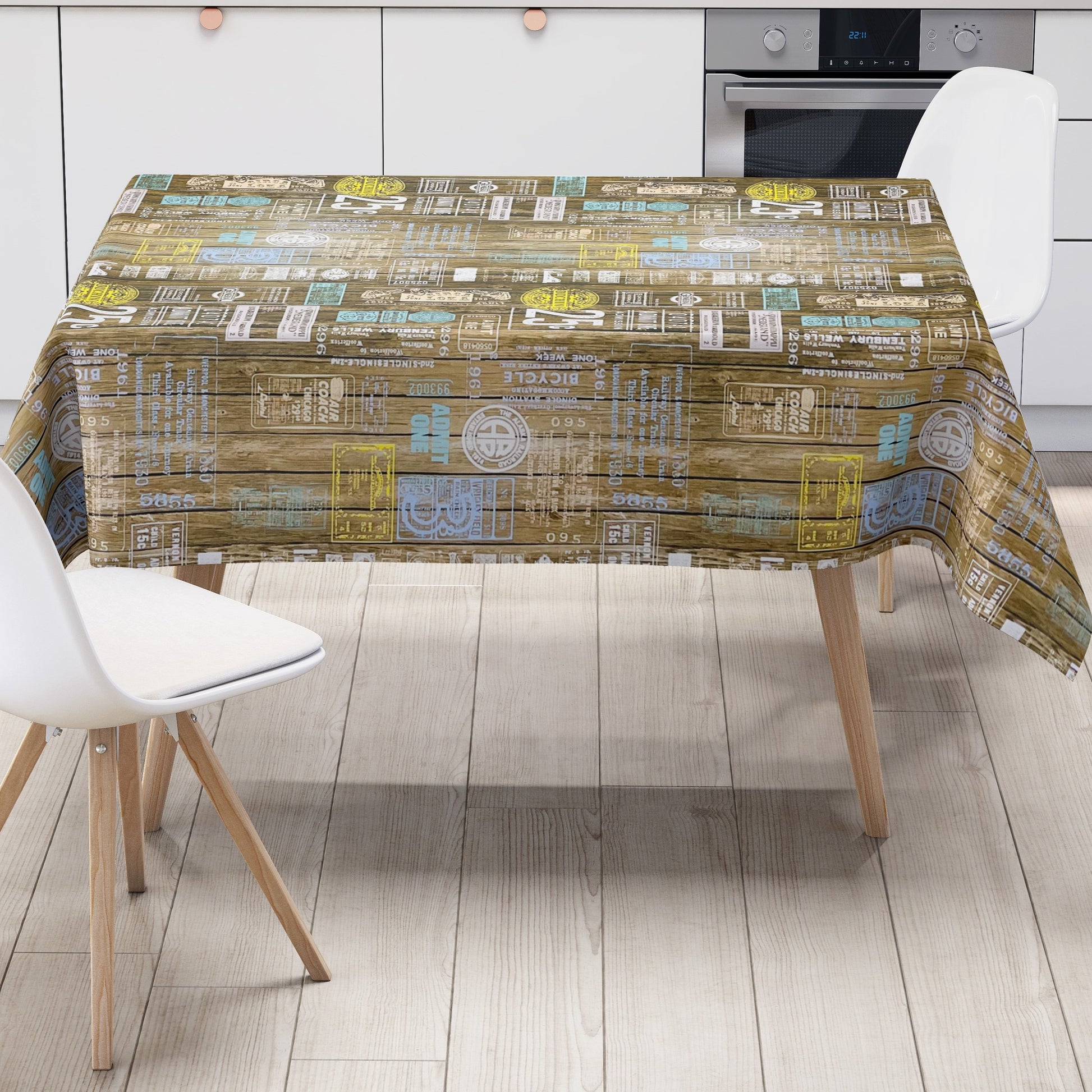 Wachstuch Tischdecke Holz Loft Industrial Style