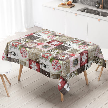 KEVKUS Wachstuch Tischdecke Weihnachten P1031-2 Holz Herzen eckig rund oval