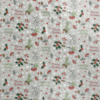 Nappe en toile cirée Noël P1034-2 JOYEUX NOËL gris carré rond ovale