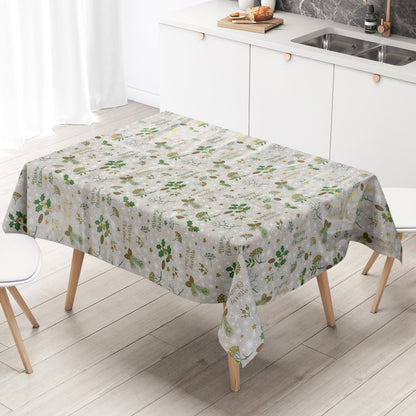 Nappe en toile cirée Noël P1034-3 JOYEUX NOËL beige carrée ronde ovale