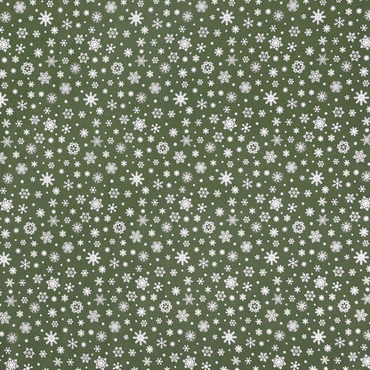 Oilcloth tablecloth embossed Christmas P1096-4 snowflakes on green square round oval
