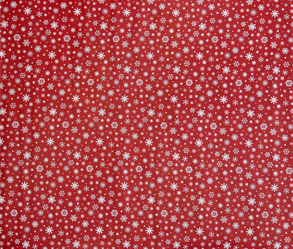 Wachstuch Tischdecke geprägt Weihnachten P1096-3 Schneeflocken auf rot eckig rund oval