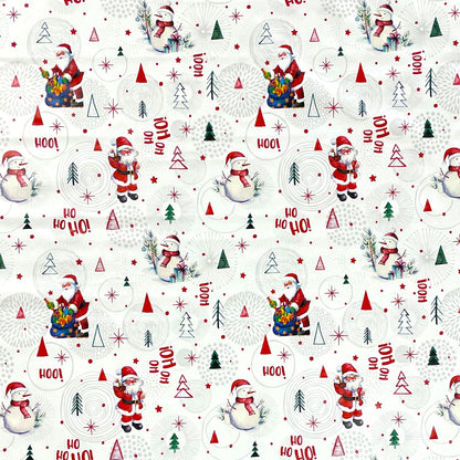 KEVKUS Wachstuch Tischdecke Weihnachten P1151-1 Schneemann Weihnachtsmann weiß eckig rund oval