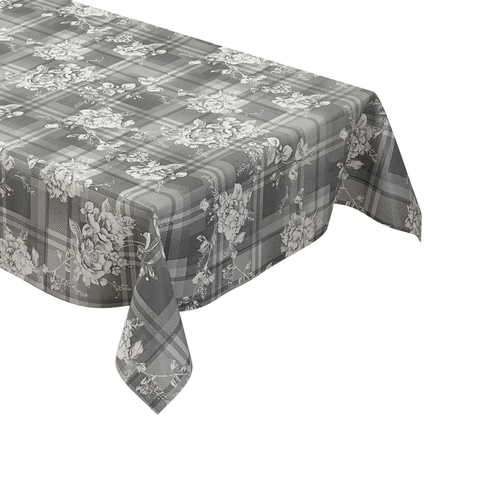 Wachstuch Tischdecke Rosen kariert
