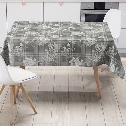 Wachstuch Tischdecke Rosen kariert