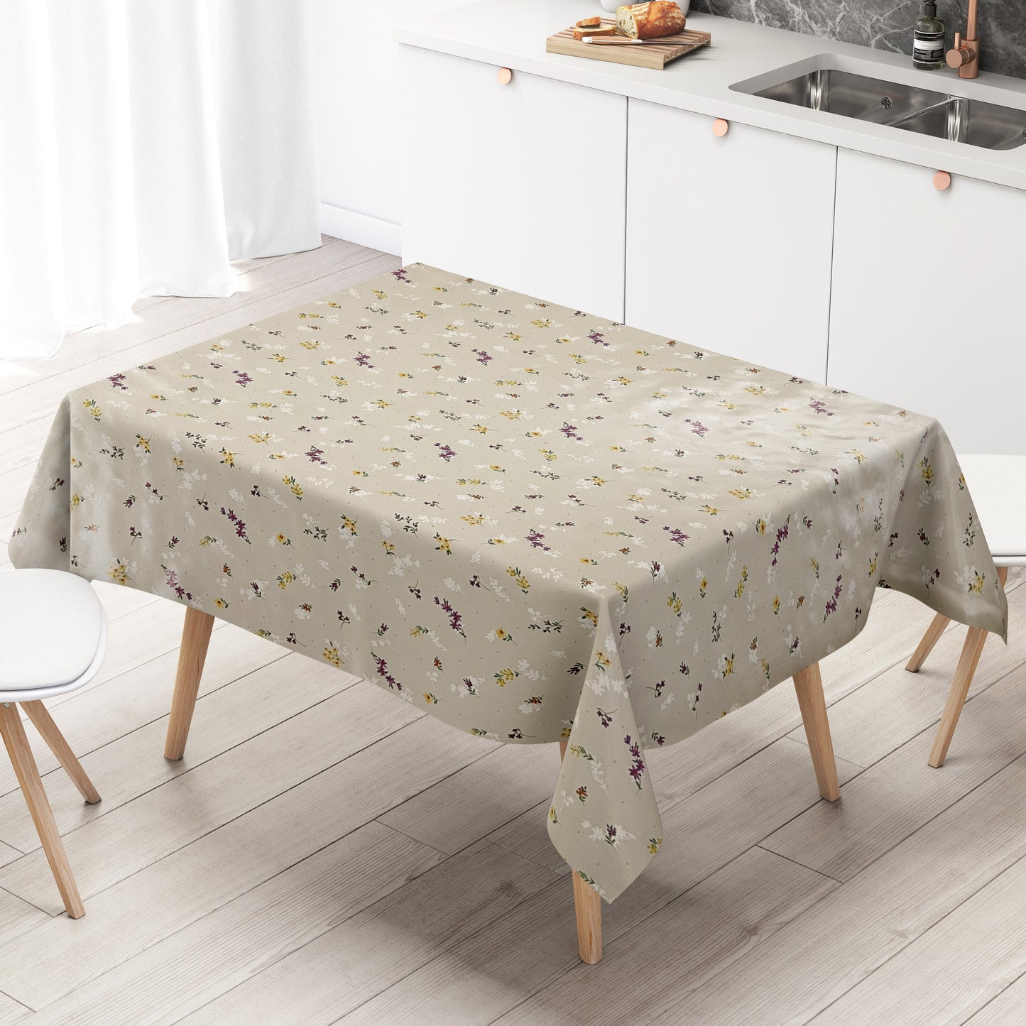Wachstuch Tischdecke beige
