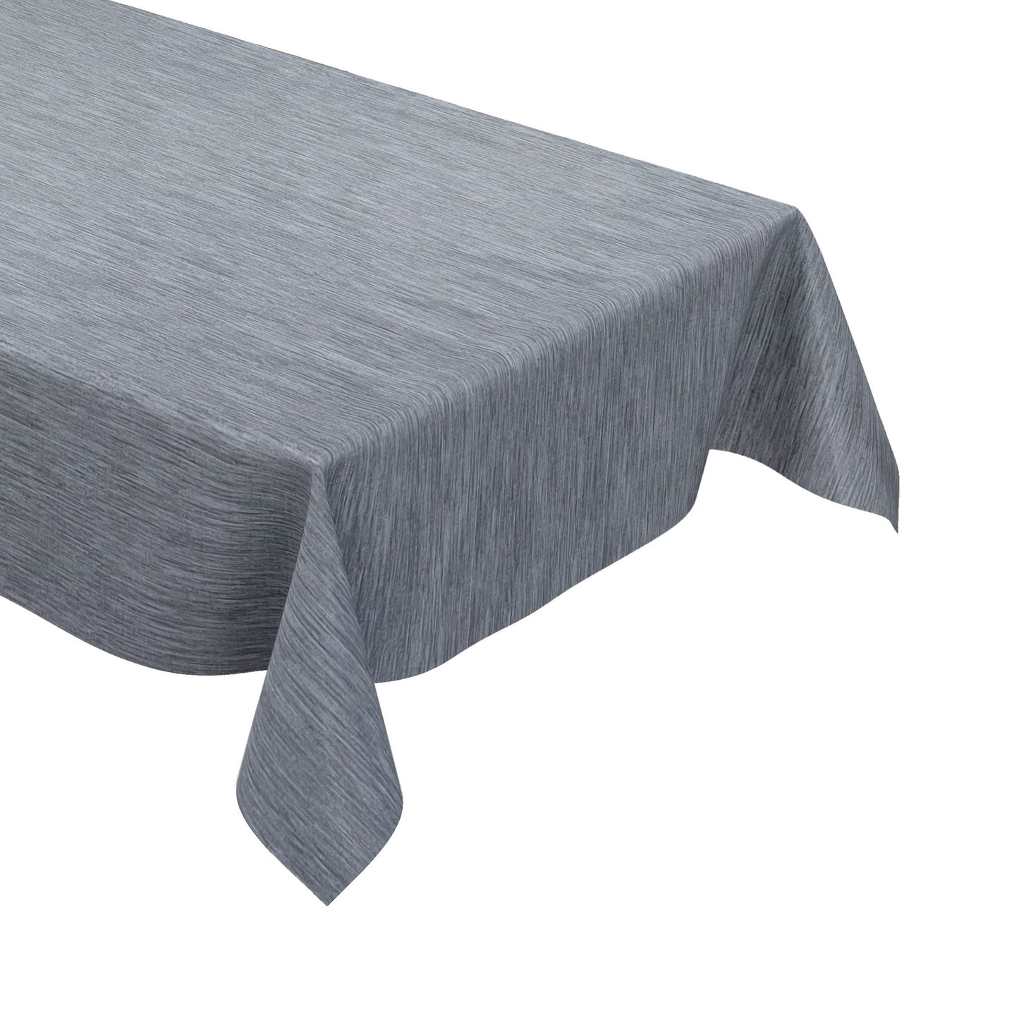 Nappe en toile cirée gaufrée P733-3 structure lin bleu angulaire ronde ovale