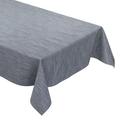 Nappe en toile cirée gaufrée P733-3 structure lin bleu angulaire ronde ovale