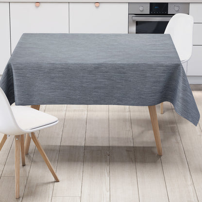 Nappe en toile cirée gaufrée P733-3 structure lin bleu angulaire ronde ovale