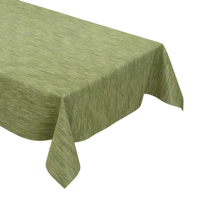 Nappe en toile cirée gaufrée P733-5 structure lin vert olive carrée ronde ovale