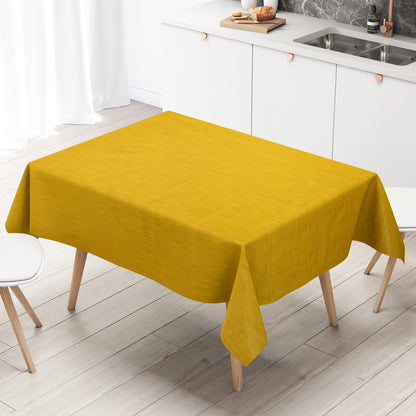 Wachstuch Tischdecke geprägt P733-7 Leinenstruktur curry gelb eckig rund oval