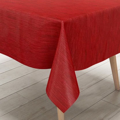 Oilcloth tablecloth embossed P733-8 linen structure red square round oval