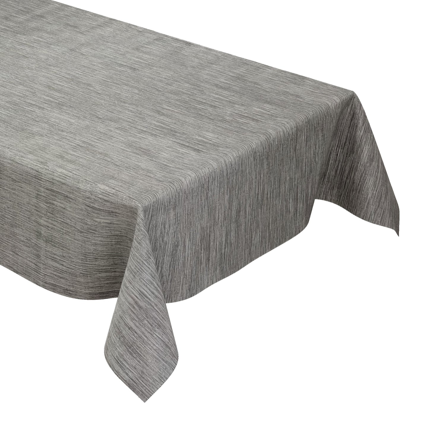 Nappe en toile cirée gaufrée P733-9 structure lin grise angulaire ronde ovale