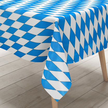 Nappe en toile cirée P8074-1 Bavarois losange bleu blanc carré rond ovale