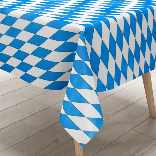 Wachstuch Tischdecke P8074-1 Bayerische Raute blau weiß eckig rund oval