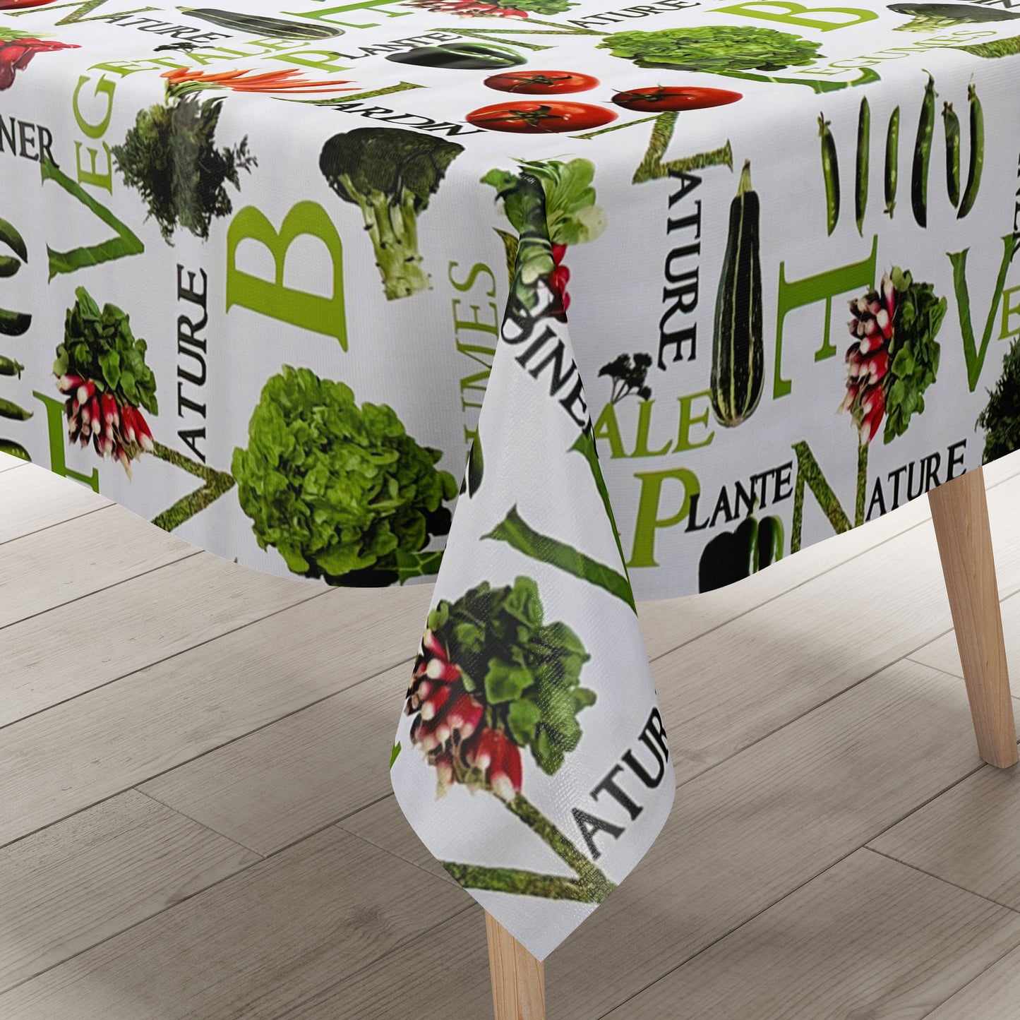 Oilcloth tablecloth P8192-1 vegetables salad tomato kitchen square round oval