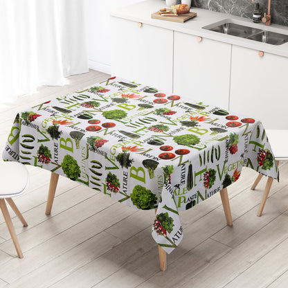Oilcloth tablecloth P8192-1 vegetables salad tomato kitchen square round oval