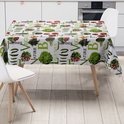 Oilcloth tablecloth P8192-1 vegetables salad tomato kitchen square round oval