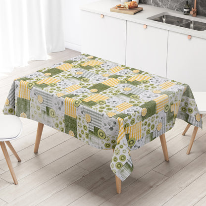 Wachstuch Tischdecke Obst Zitrone kariert 
