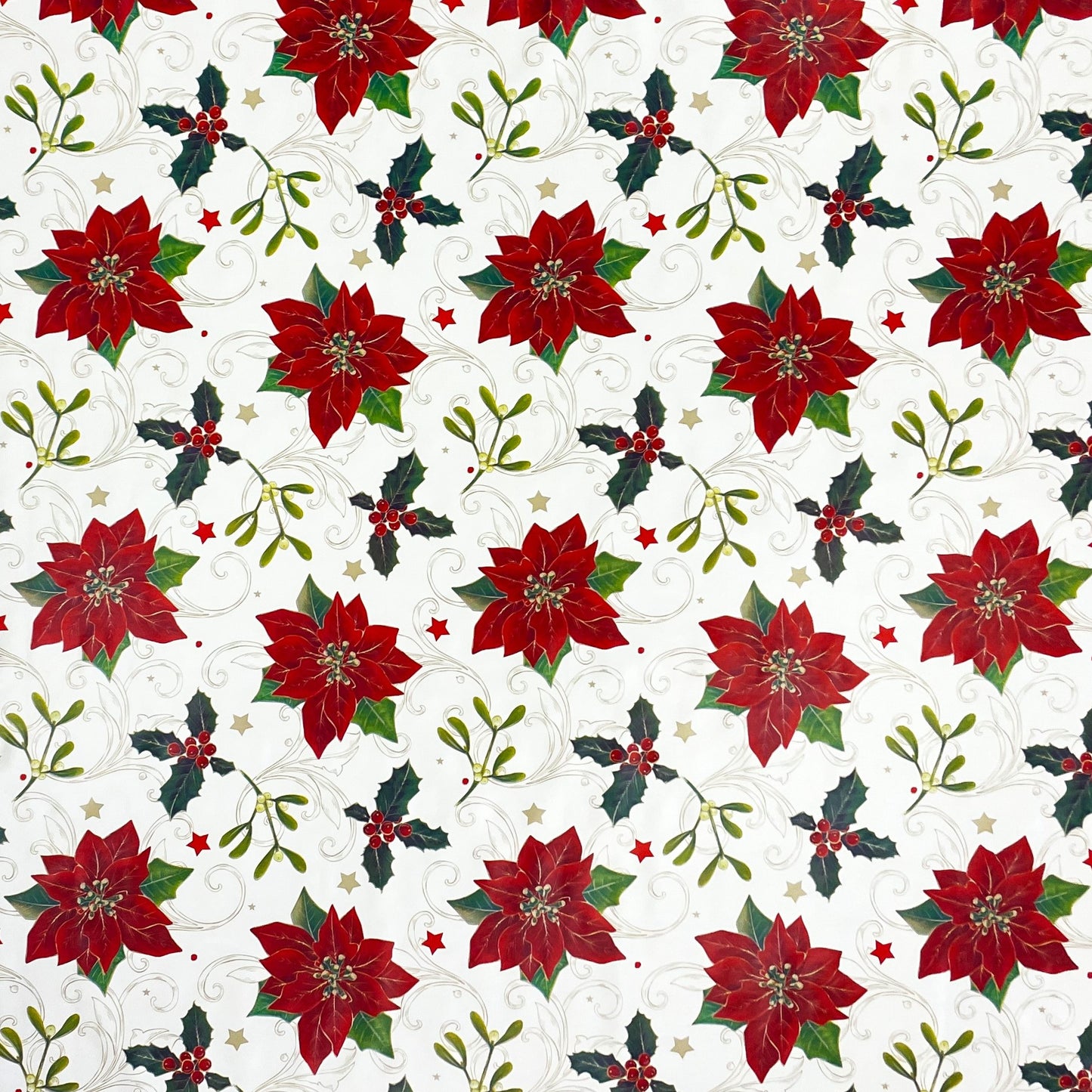 Rouleau de toile cirée Noël P847-3 poinsettia roll goods