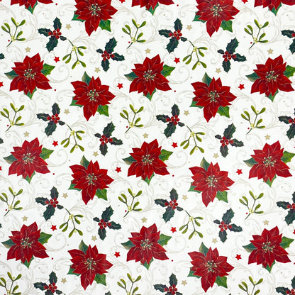 Rouleau de toile cirée Noël P847-3 poinsettia roll goods