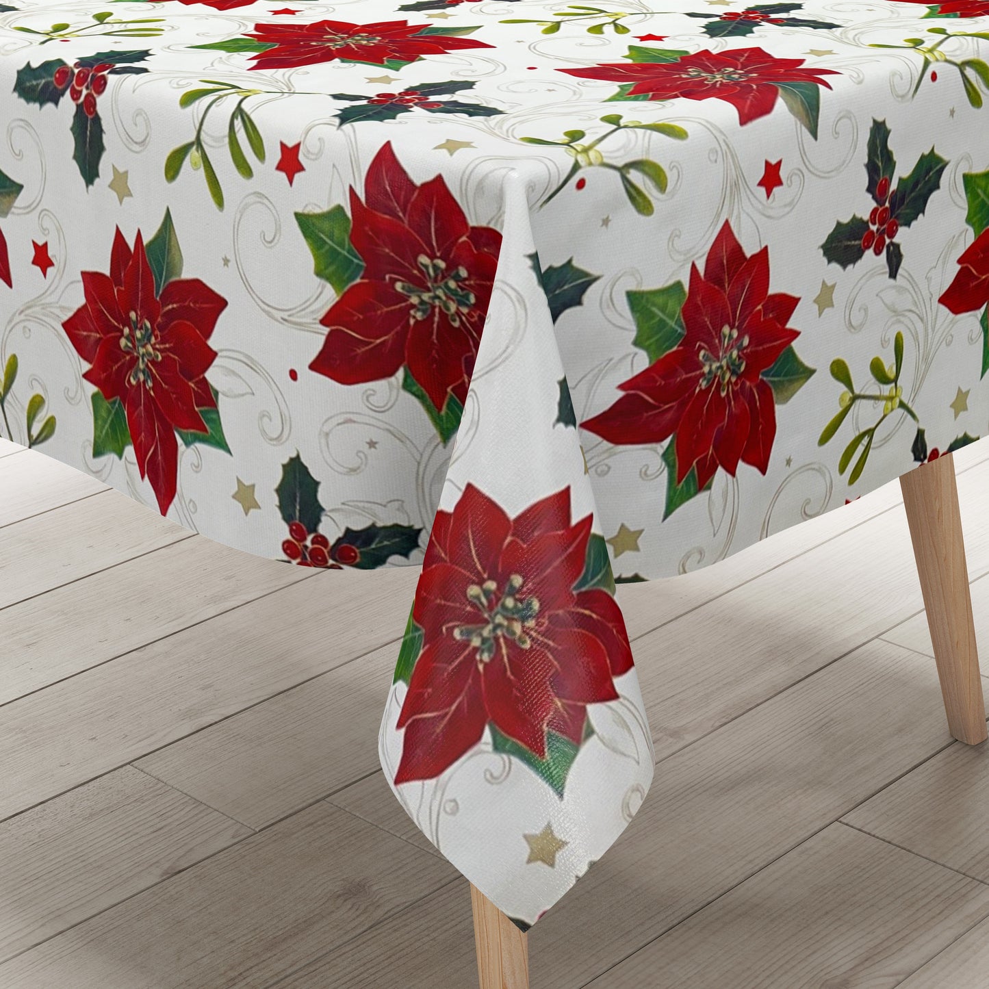 Rouleau de toile cirée Noël P847-3 poinsettia roll goods