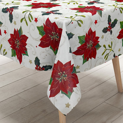 Rouleau de toile cirée Noël P847-3 poinsettia roll goods