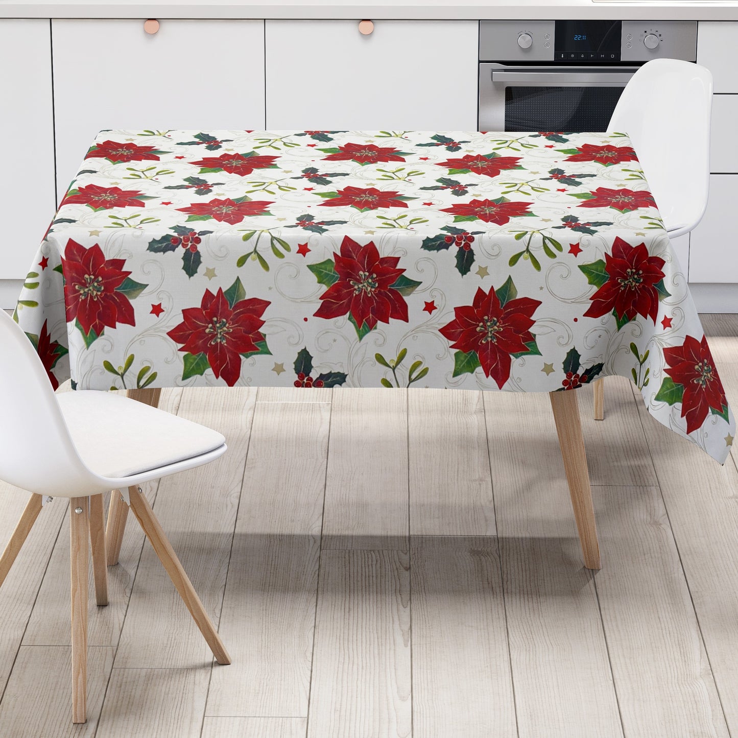 Rouleau de toile cirée Noël P847-3 poinsettia roll goods
