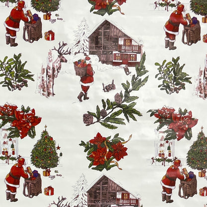 Nappe en toile cirée KEVKUS Noël P984-1 Père Noël sur blanc carré rond ovale