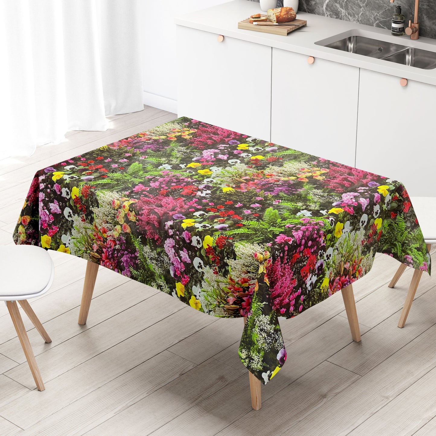 KEVKUS Wachstuch Tischdecke W270 Blumenwiese Stiefmütterchen eckig rund oval