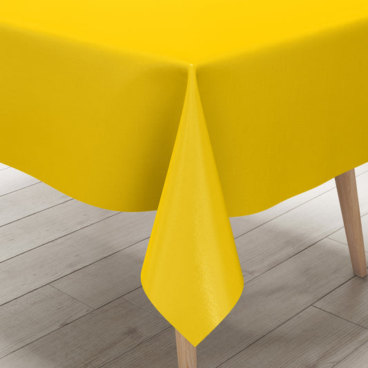 Oilcloth tablecloth uni 109 plain yellow square round oval