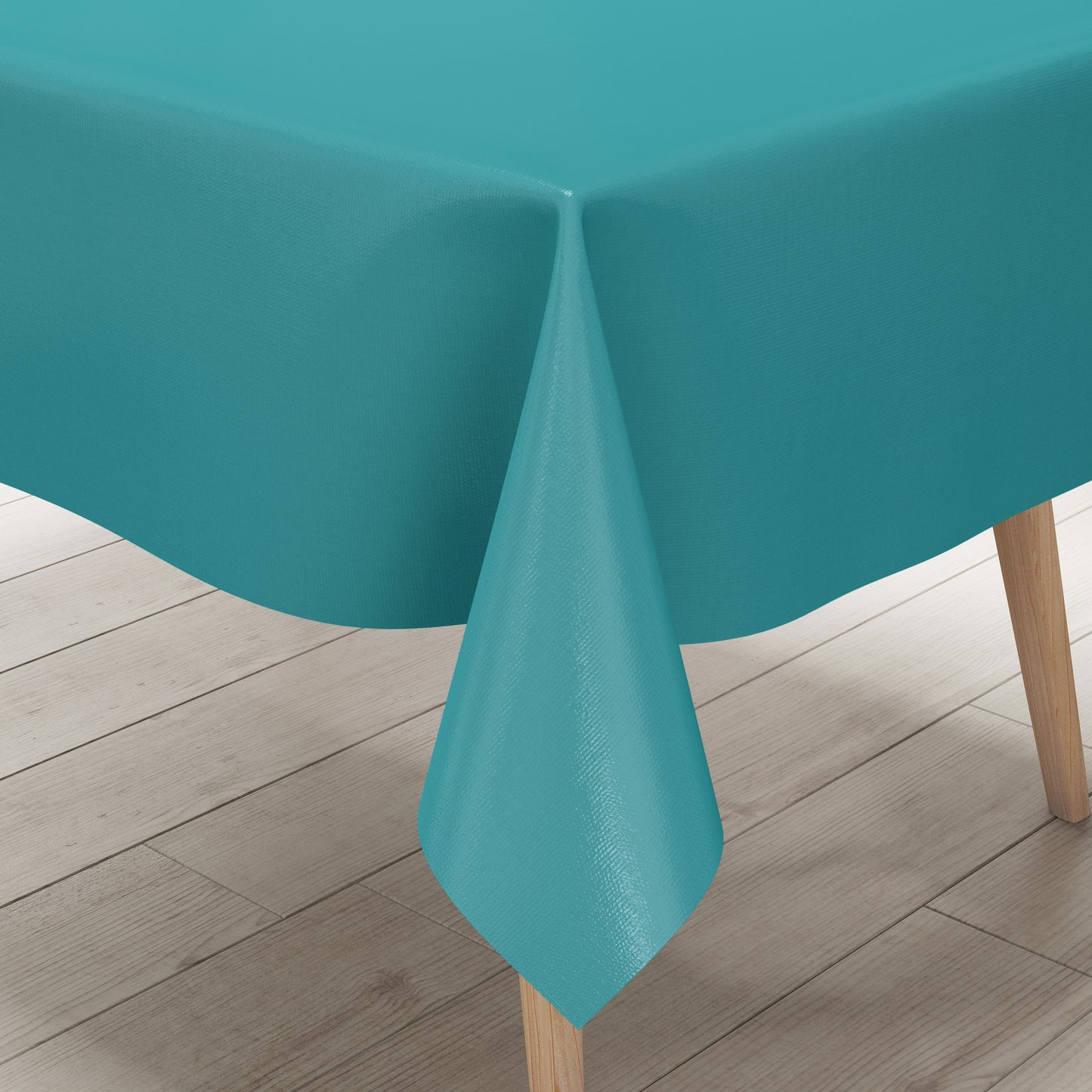 abwaschbare Wachstuch Tischdecke uni  petrol einfarbig Rollenware Meterware