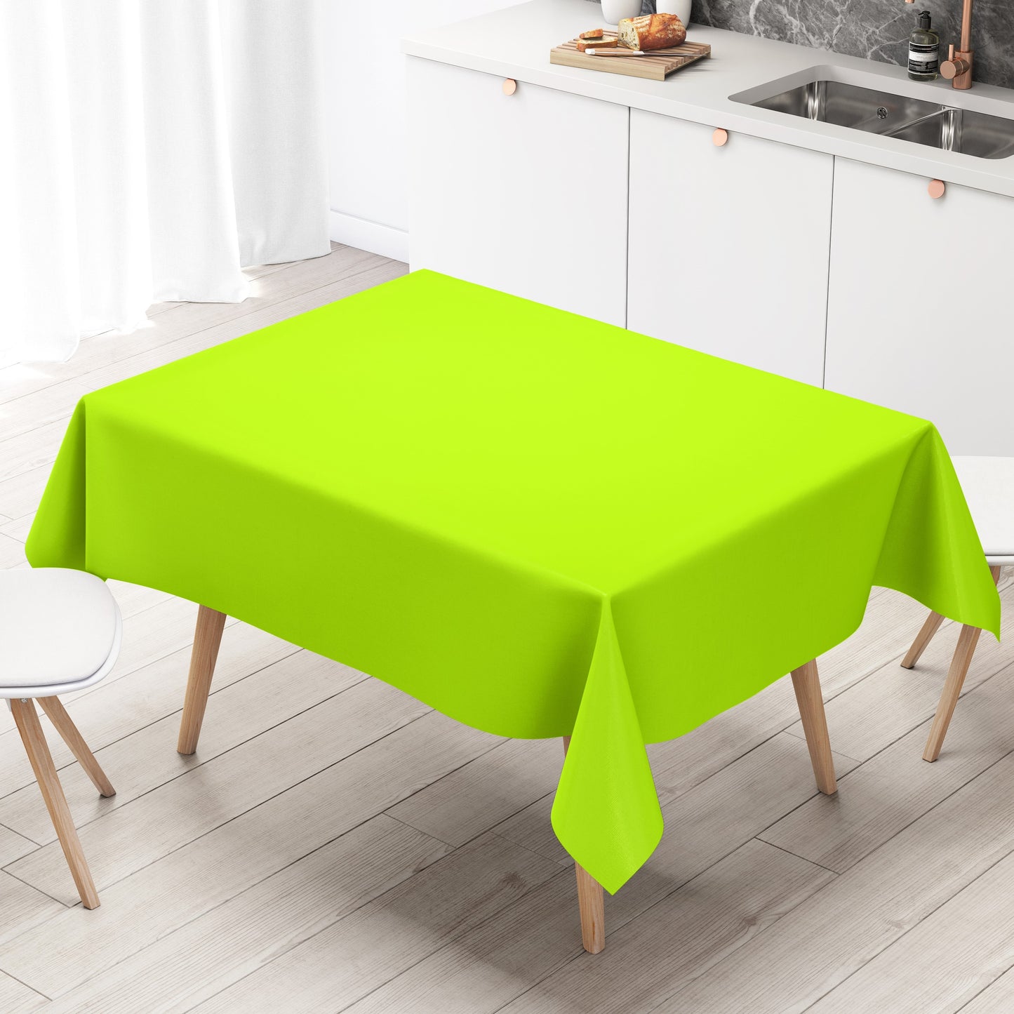 Wachstuch Tischdecke uni 36 einfarbig unifarben lemon lime eckig rund oval