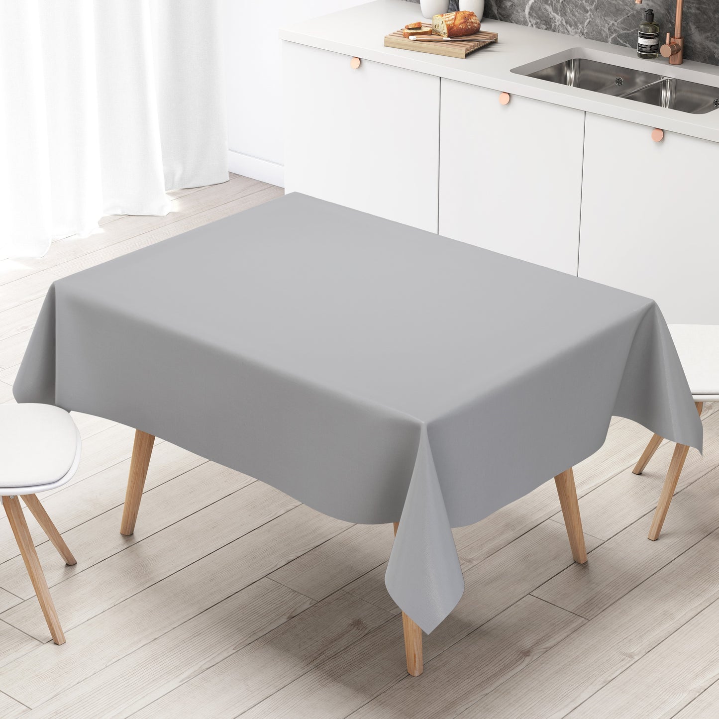 Nappe en toile cirée uni 422 unie grise carrée ronde ovale