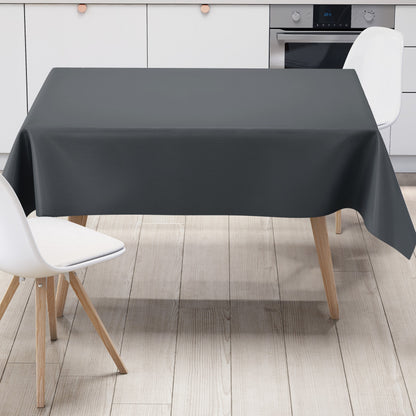 abwaschbare Wachstuch Tischdecke uni  anthrazit grau einfarbig Rollenware Meterware